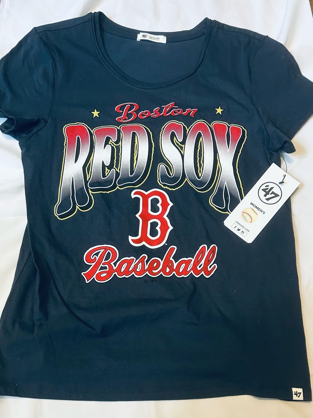’47 Boston Red Sox Ladies Shirt Size Medium NEW Atlas Blue